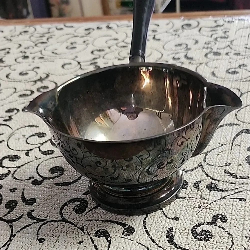 Silver and Black Sauce Ladle